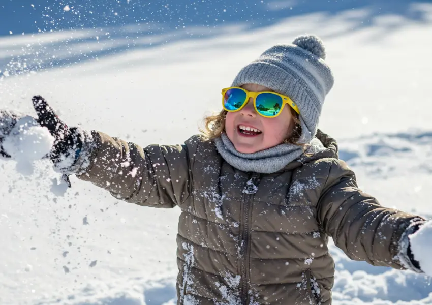 kışın çocuklarda gözlük