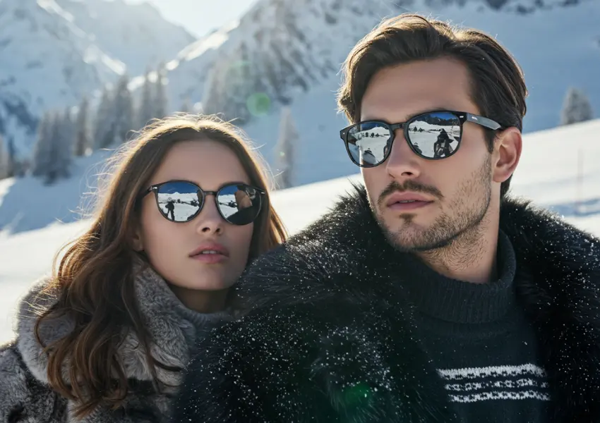 kışın güneş gözlüğü takmak