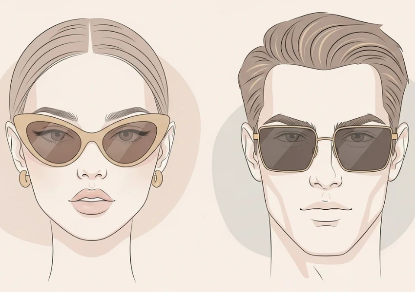 yüz şeklinde göre güneş gözlüğü